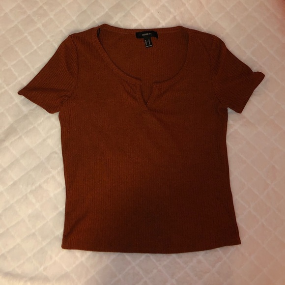 Orange Fitted Ribbed T-shirt ❄️🎁 - Picture 1 of 3